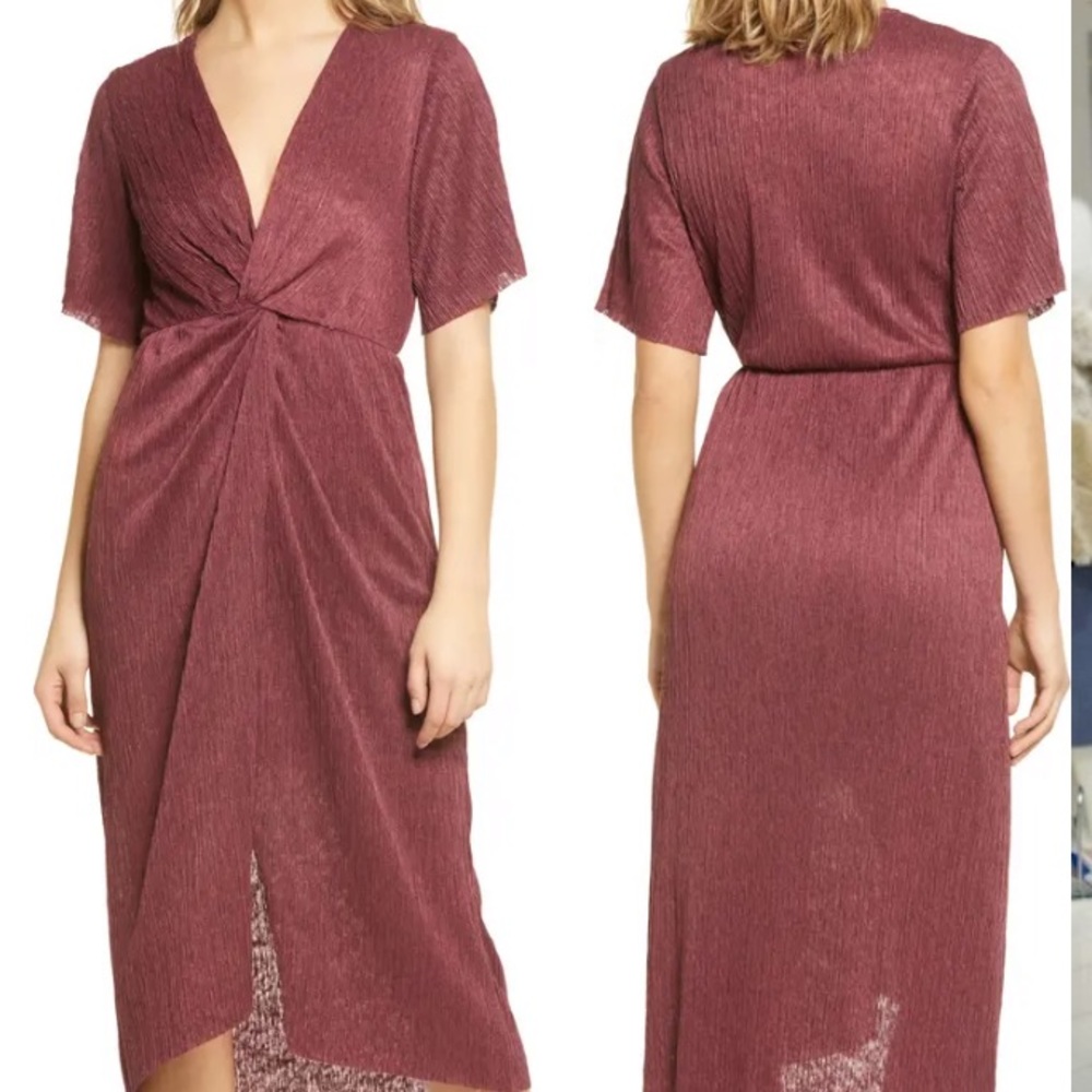 All in Favor - Dolman Plissé Midi Dress